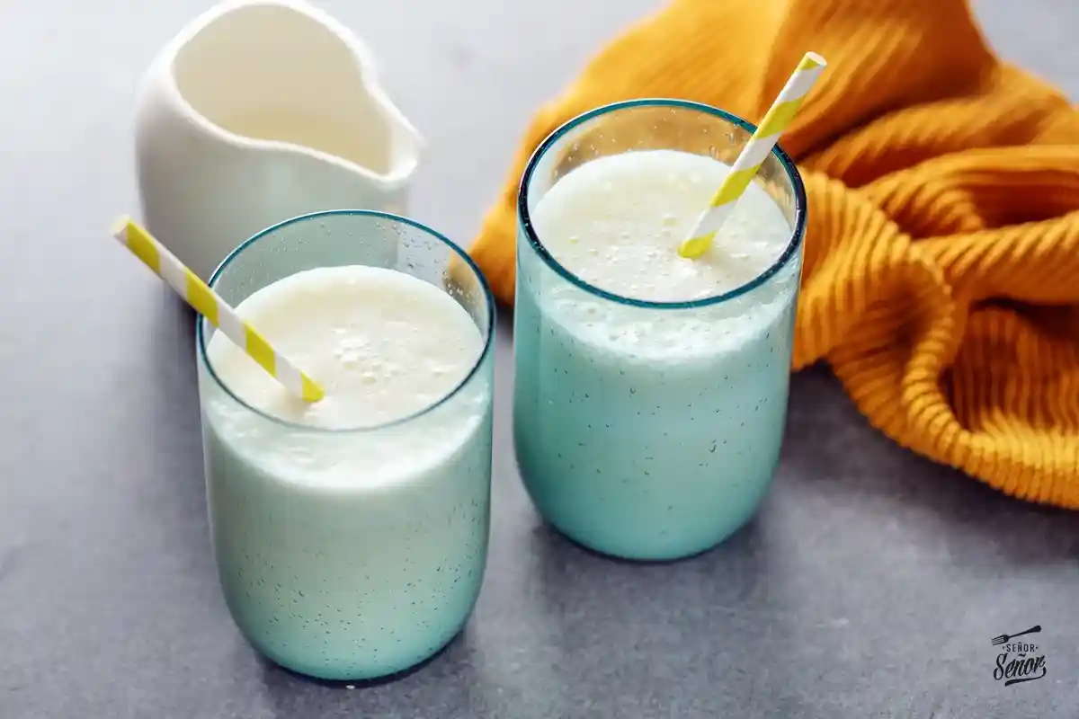 Traditioneller türkischer Ayran mit Joghurt und Salz