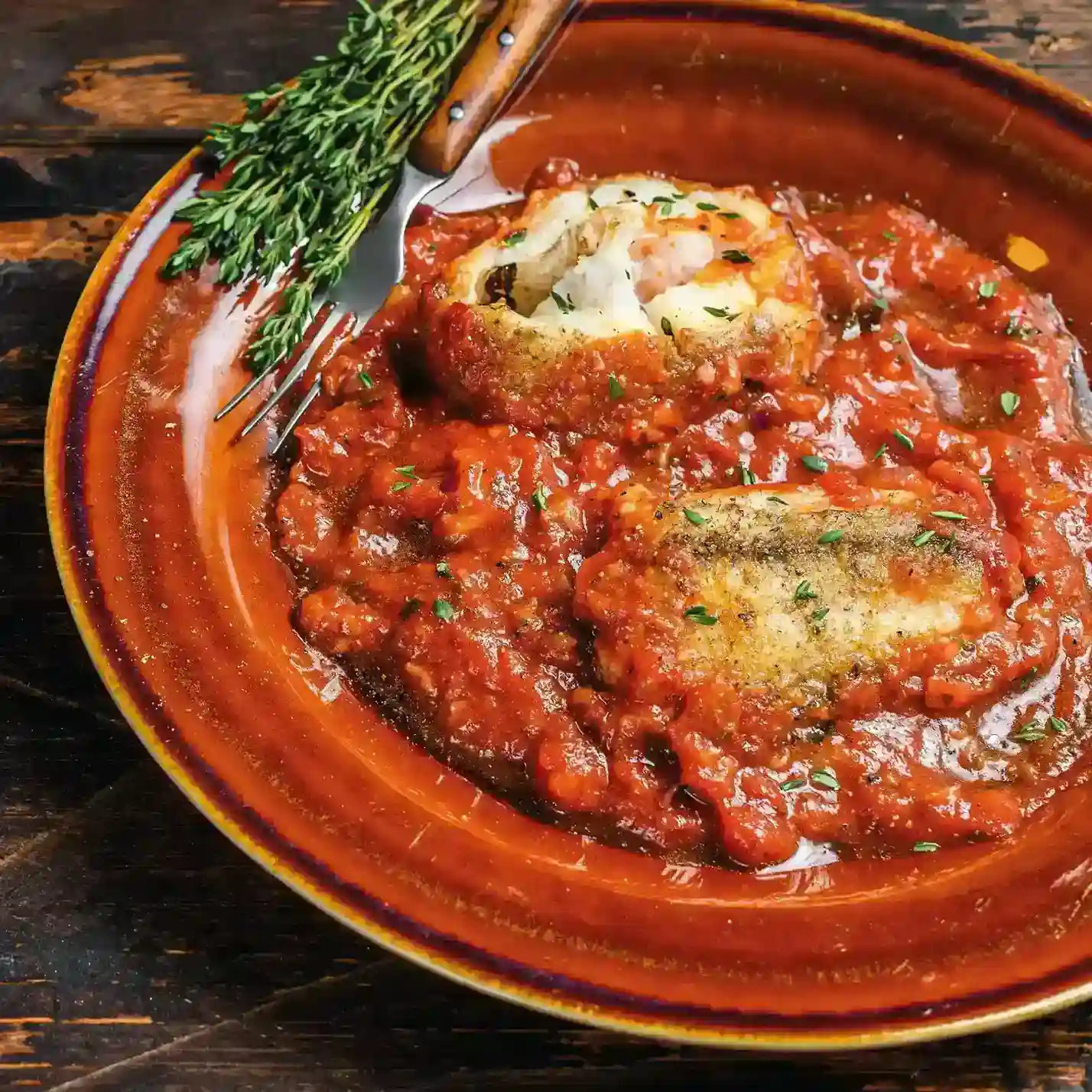 Bacalao a la vizcaína con tomate y pimientos