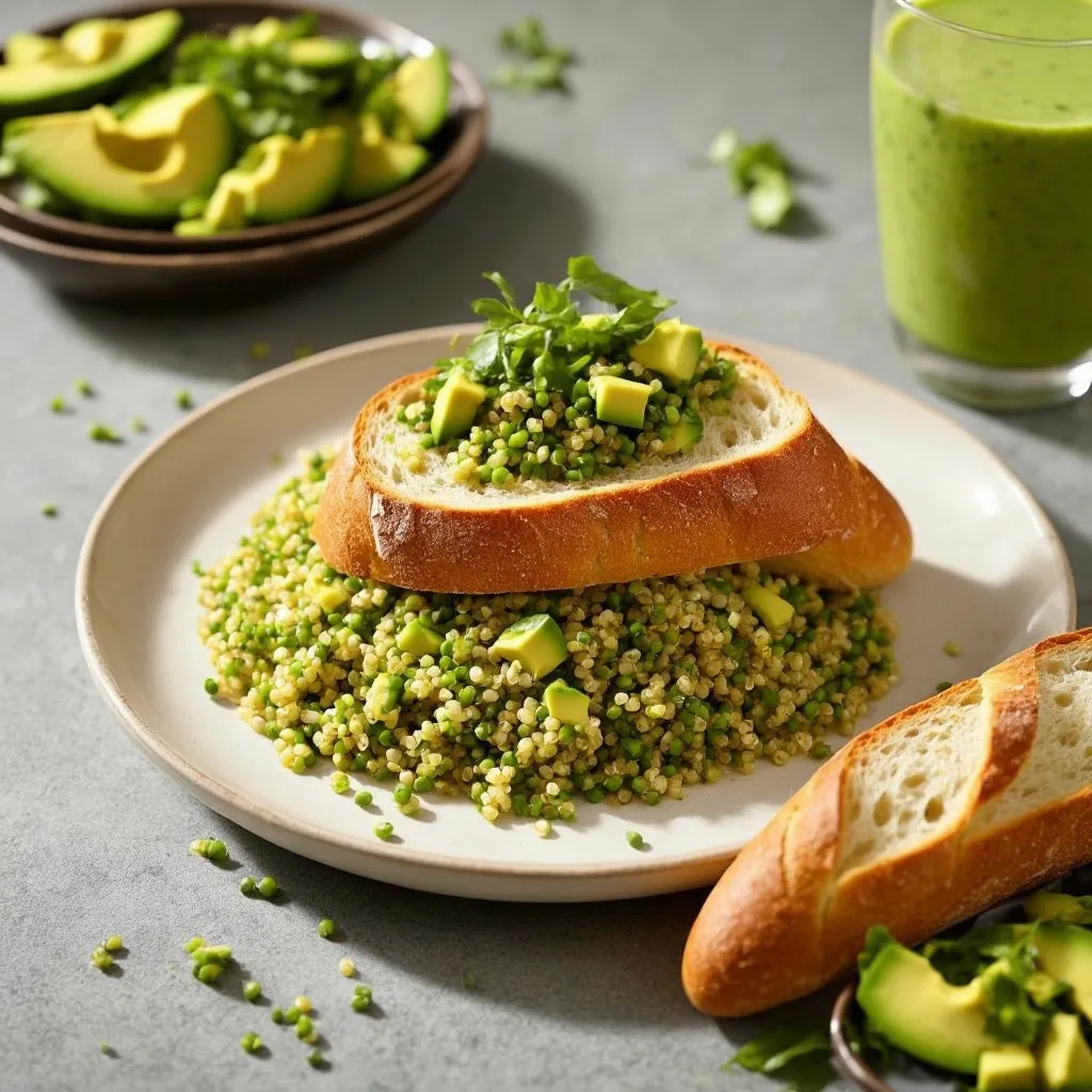 Quinoa og avokado baguette med Chimichurri