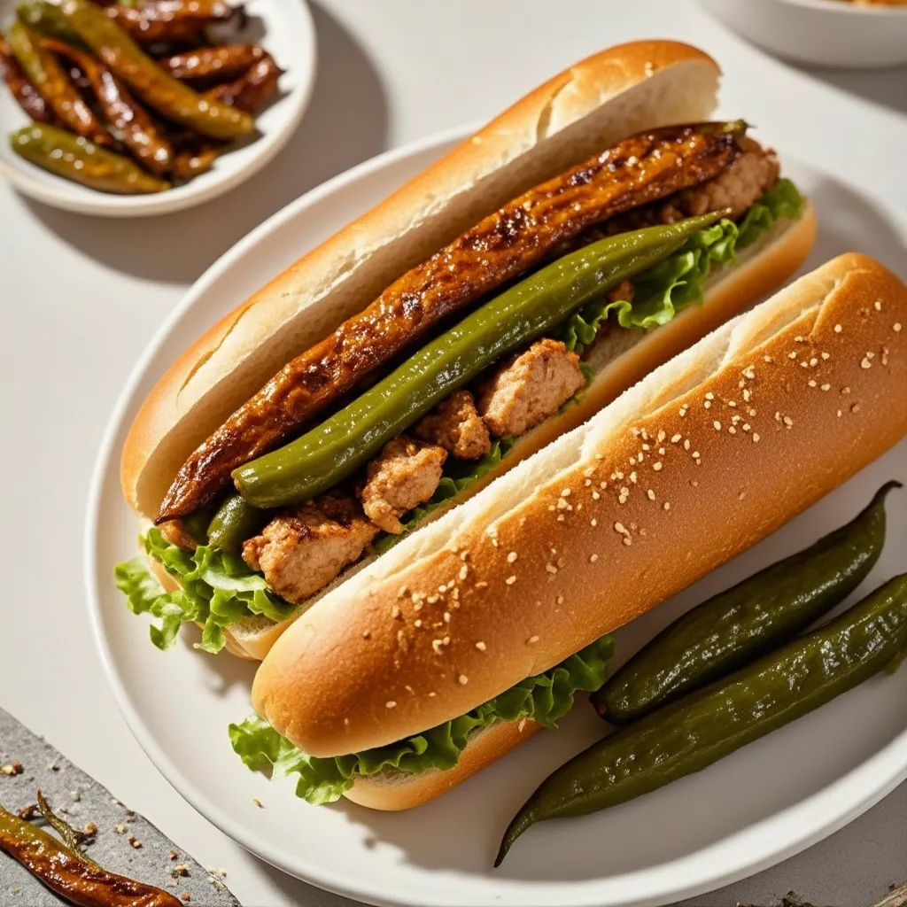 Banh Mi de Pollo y Pimientos Asados