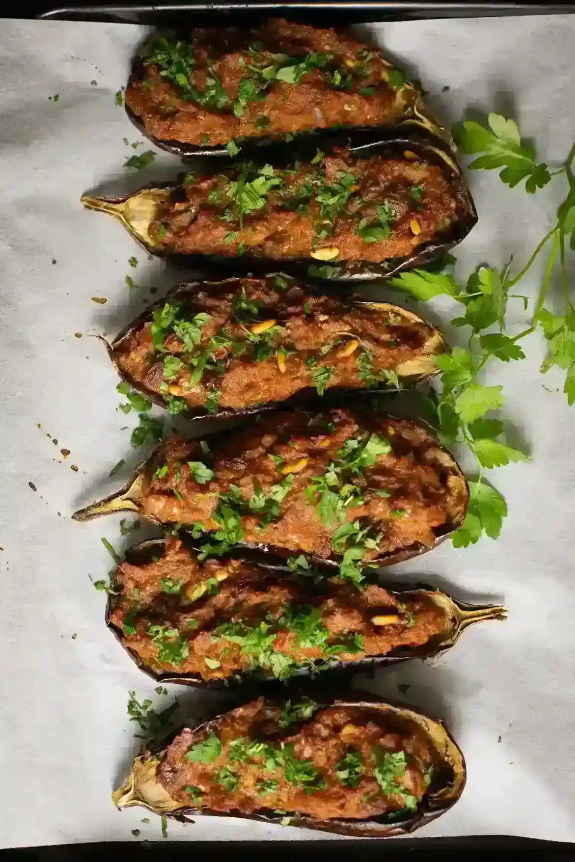 Berenjenas rellenas al estilo mediterráneo