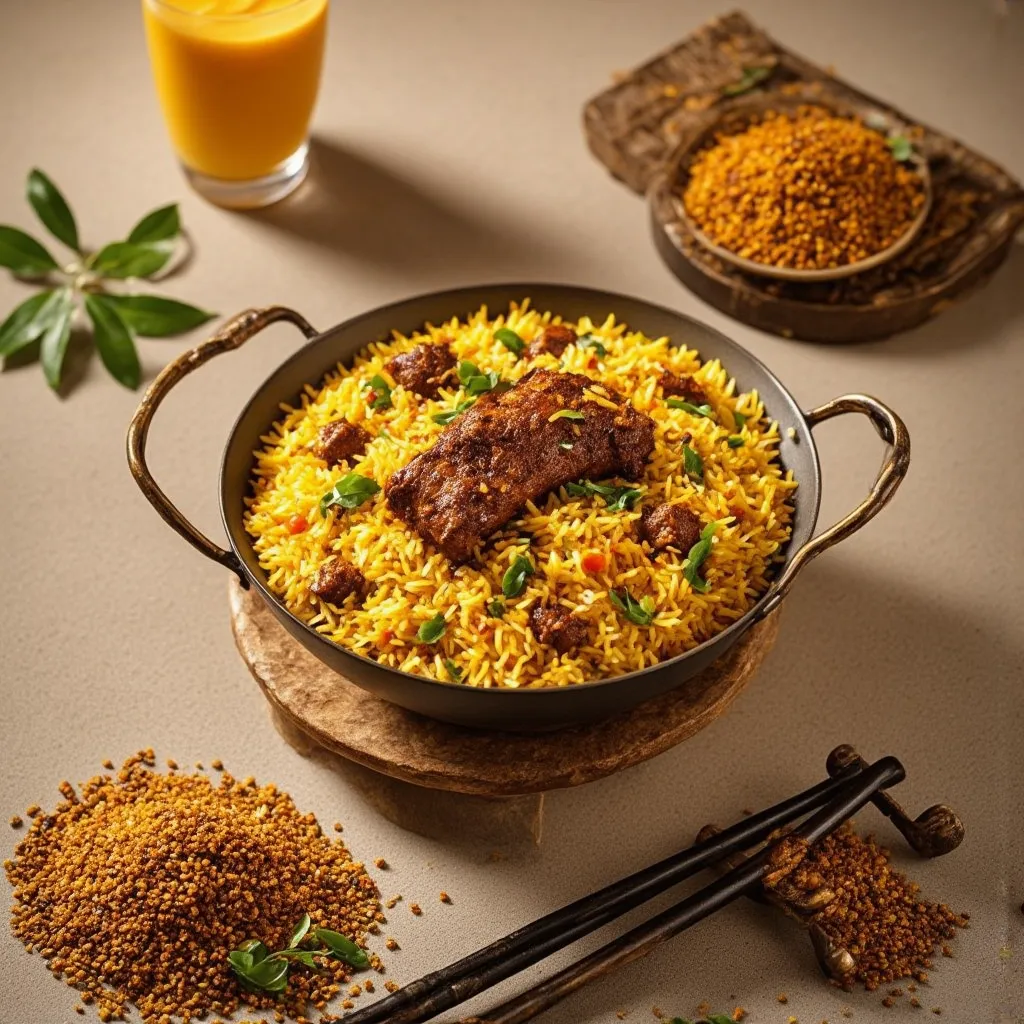 Biriyani de Cordero a la Dhaba