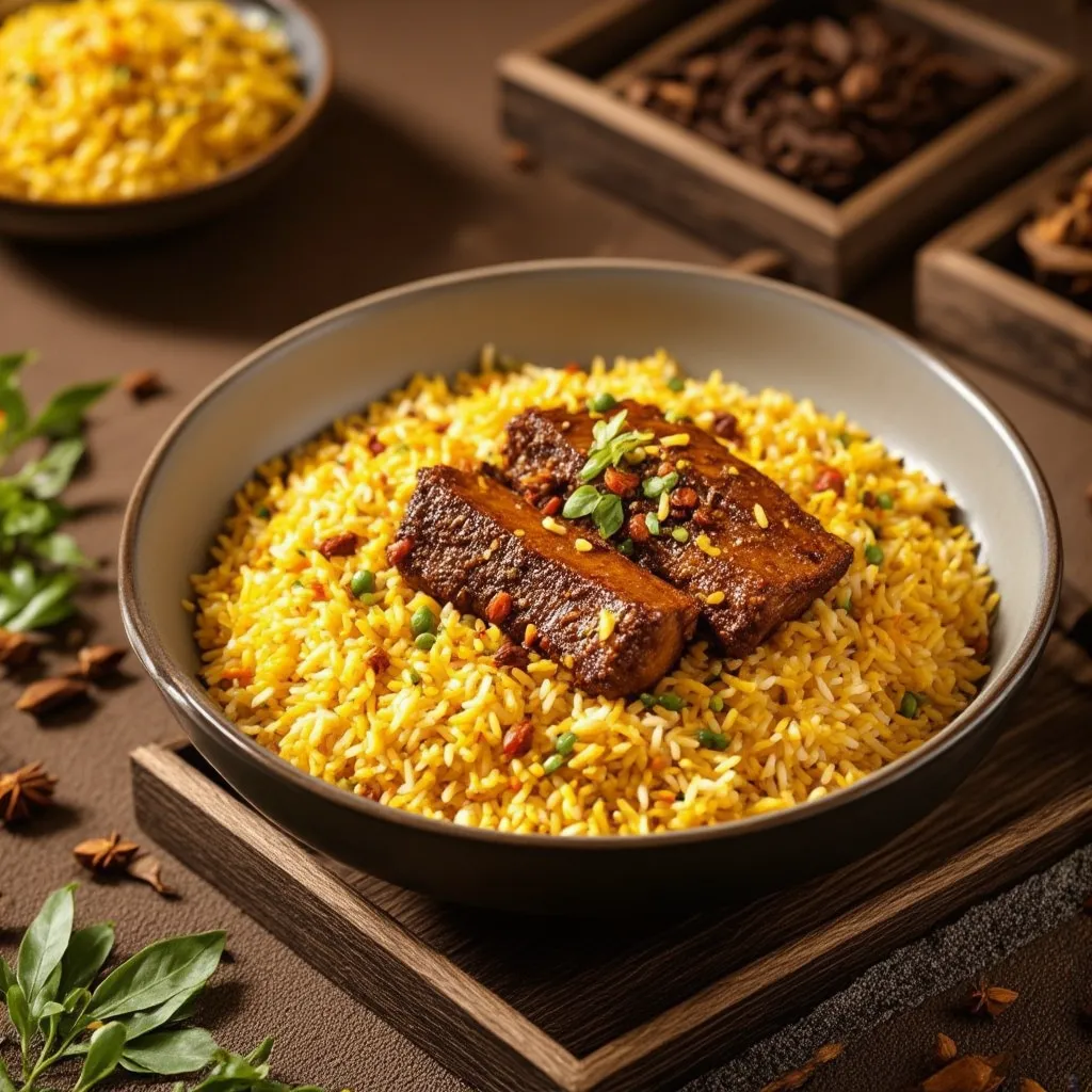 Homemade Lamb Biryani with Aromatic Basmati Rice