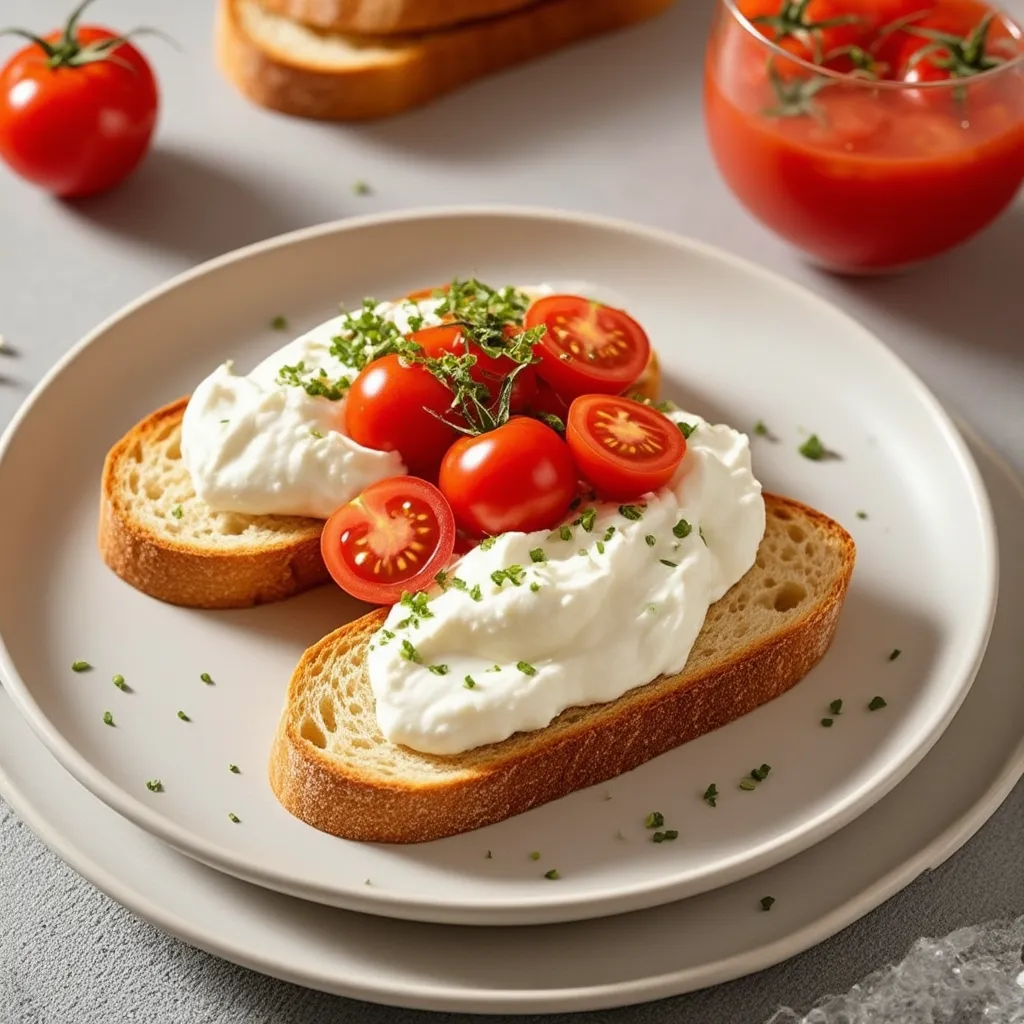 Burrata og tomatbruschetta