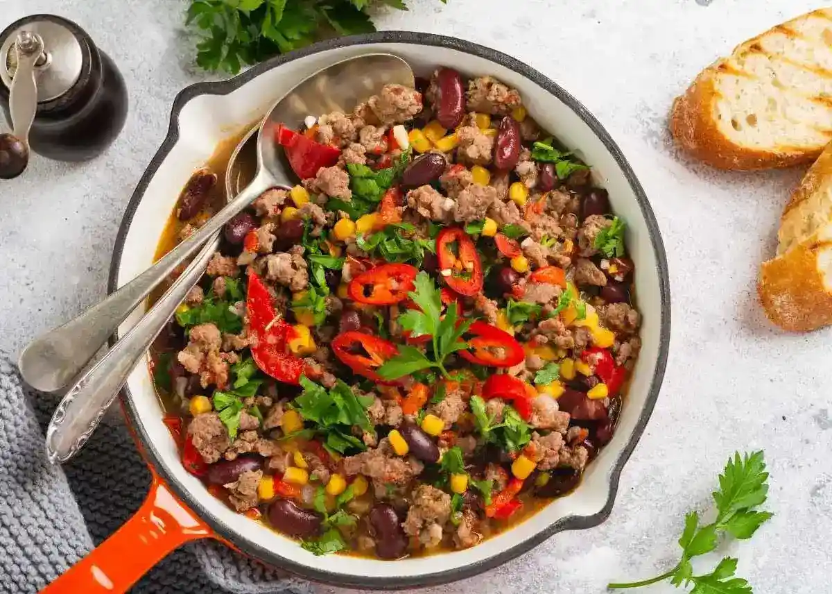 Chili con carne tex-mex picante y sabroso
