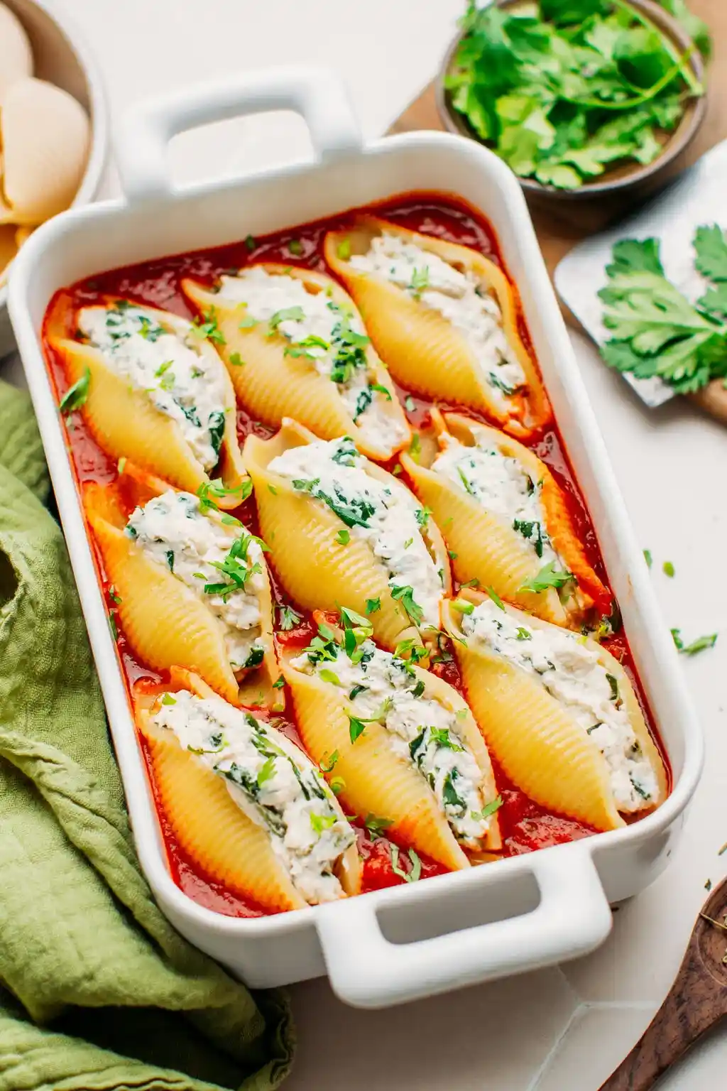 Conchiglioni de Ricota y Acelga
