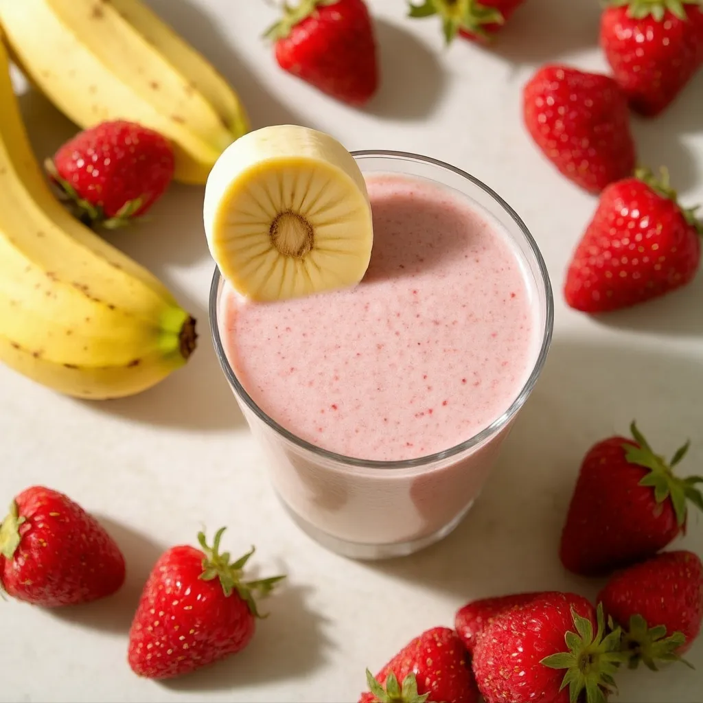 Delicioso Smoothie de Plátano y Fresa Congelados
