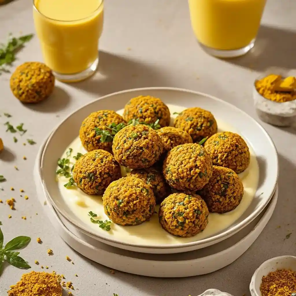 Hjemmelaget falafel med ingefæryoghurt