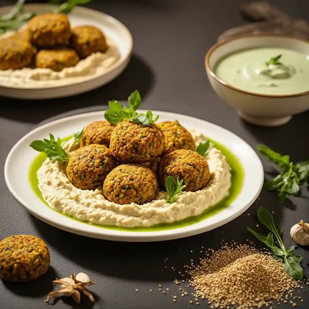 Falafel con Hummus y Tzatziki - receta tradicional