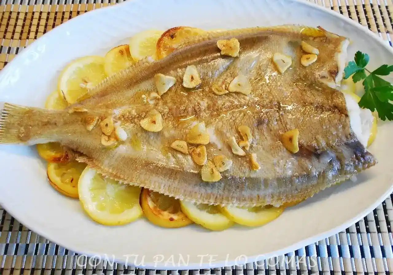 Gallo al horno con limón y hierbas frescas