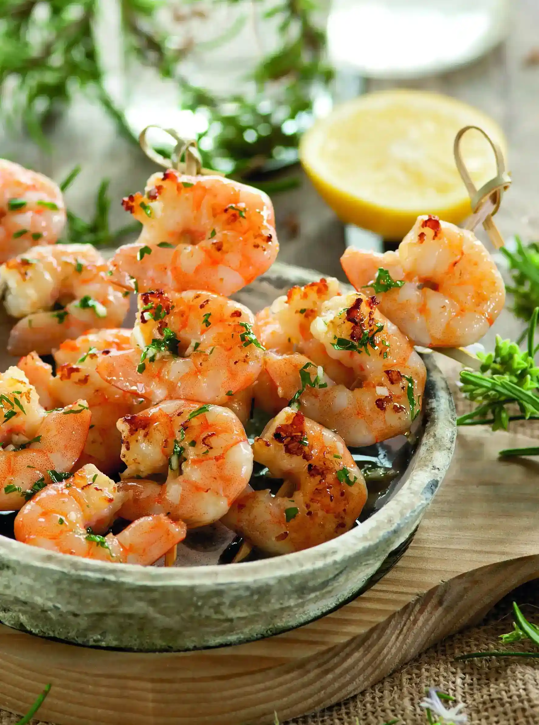 Чесночные креветки с хересом, изысканный вкус