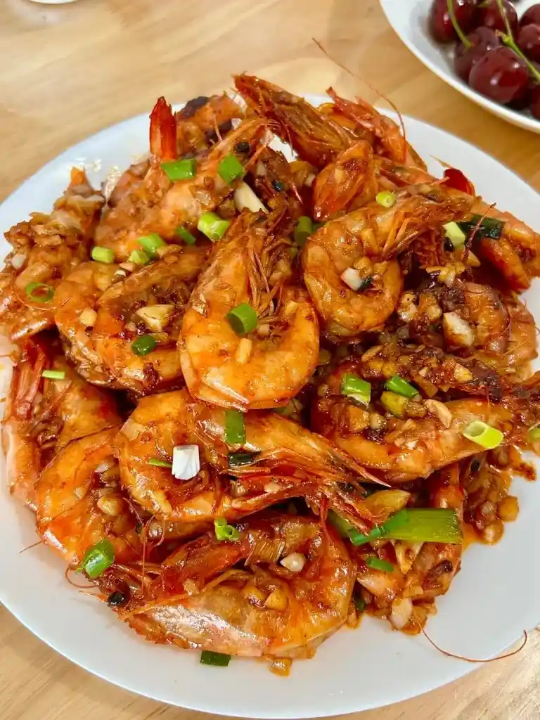 Gambas Salteadas con Salsa Tailandesa Picante