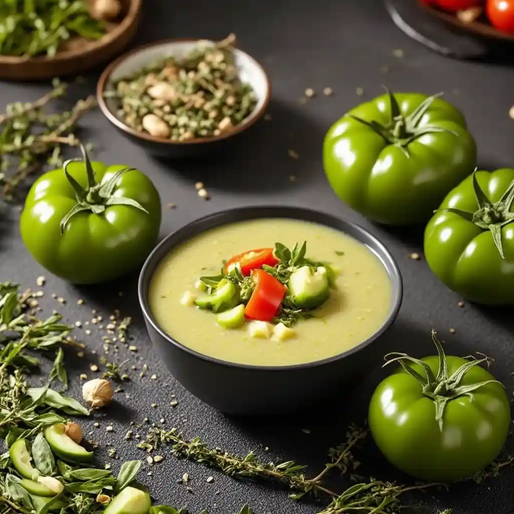 Gazpacho Andaluz con Aceite de Oliva Aromatizado