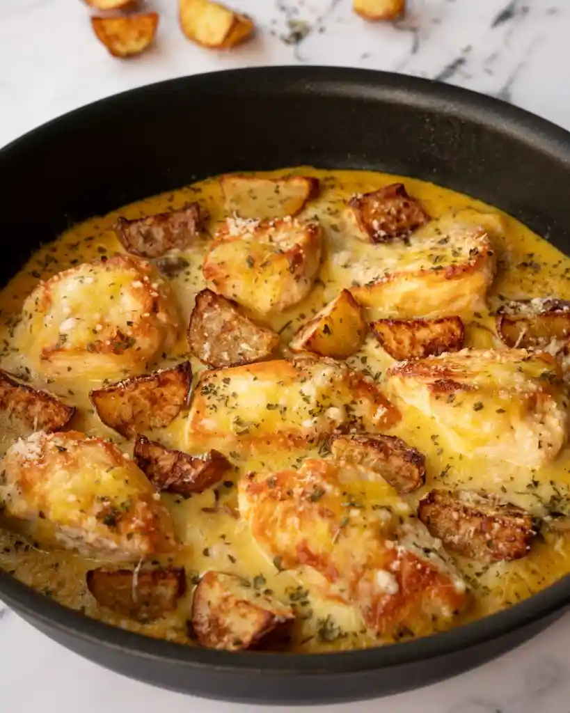 Gratinado De Patatas Con Pollo