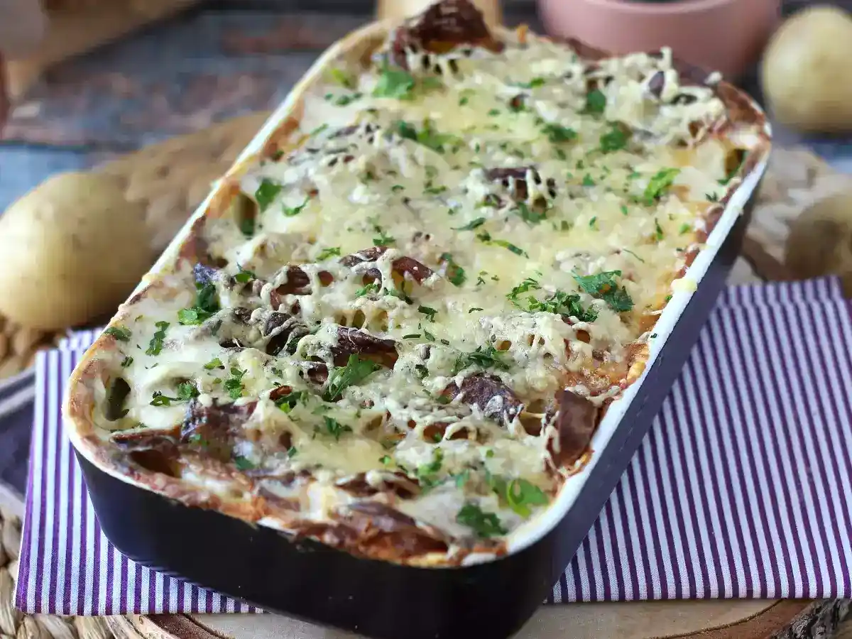 Lasaña Vegana Cremosa con Lentejas y Espinacas