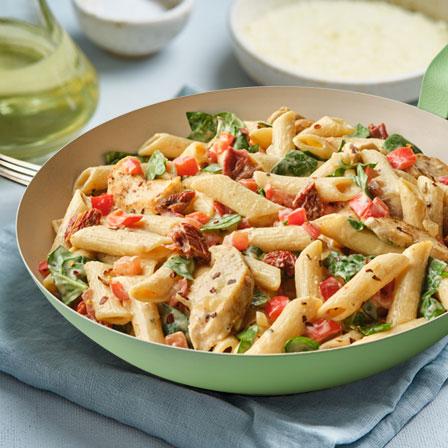 Macarrones Fajitas con Queso y Pollo