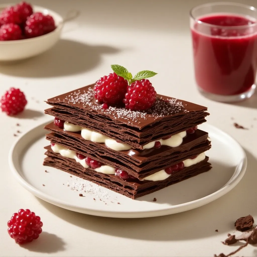 Mille-Feuille de Chocolate y Frambuesa