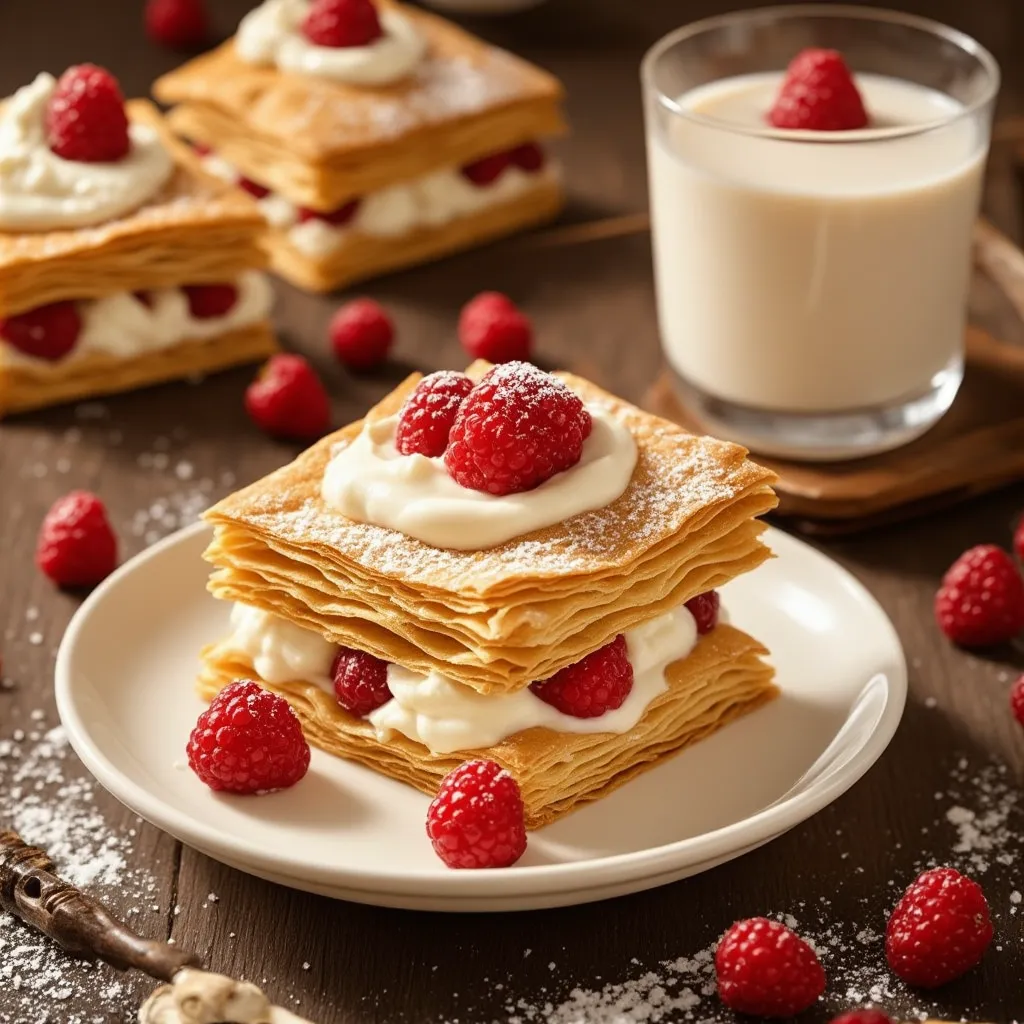 Mille-feuille de Framboises et Crème Pâtissière