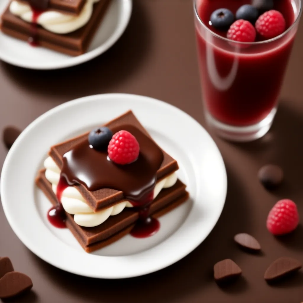 Millefoglie al cioccolato e lamponi
