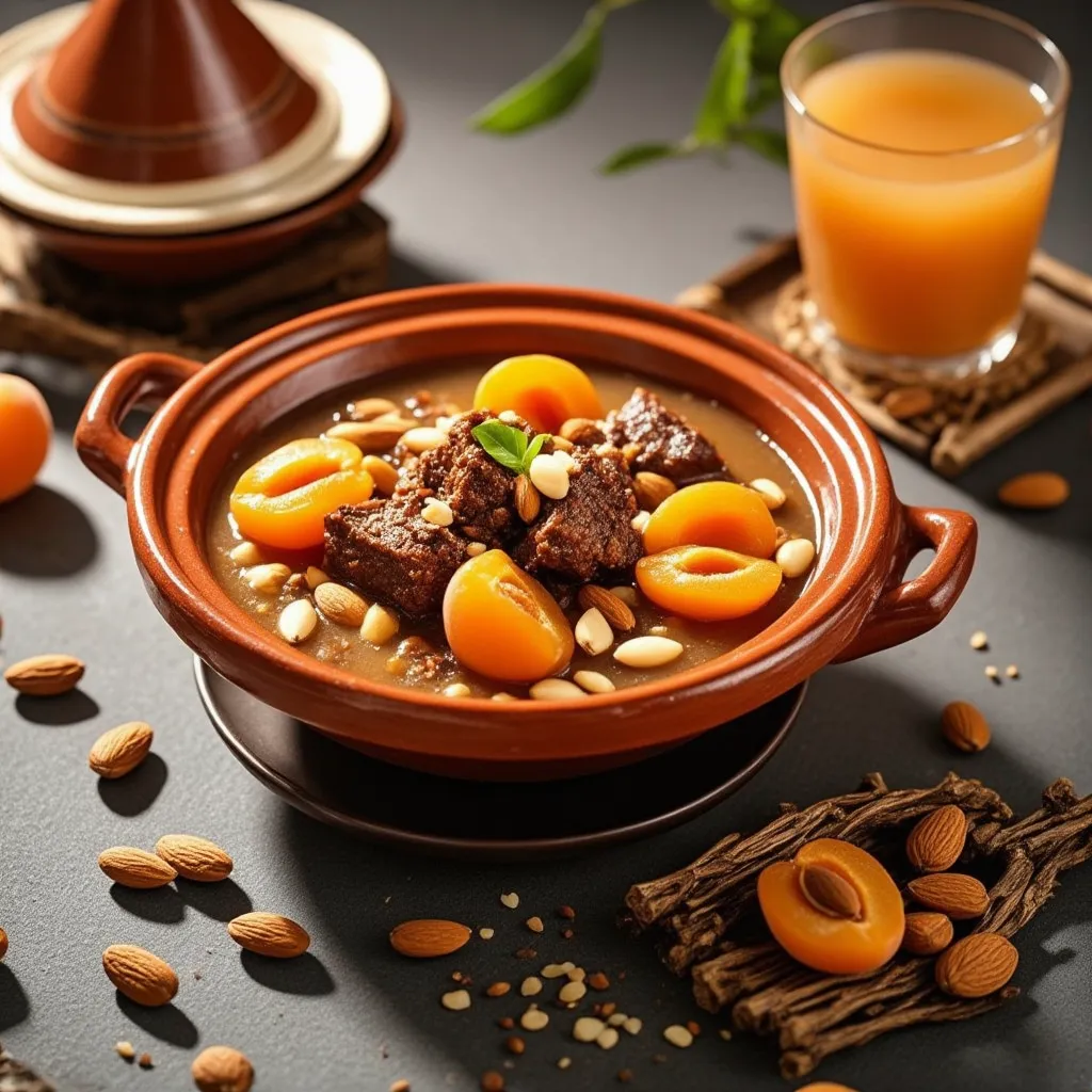 Moroccan Tagine with Apricots and Almonds