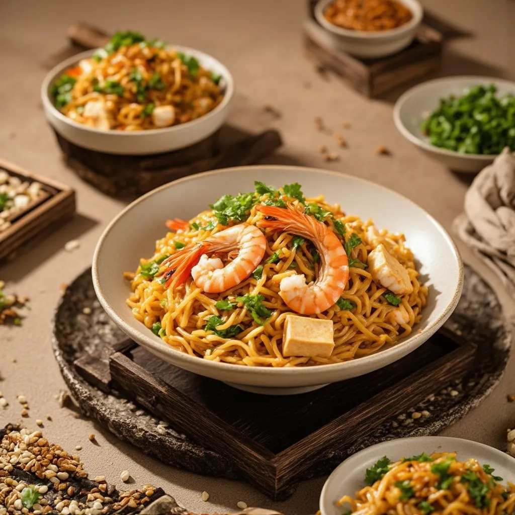 Garnelen-Tofu-Pad-Thai – traditionelles Rezept