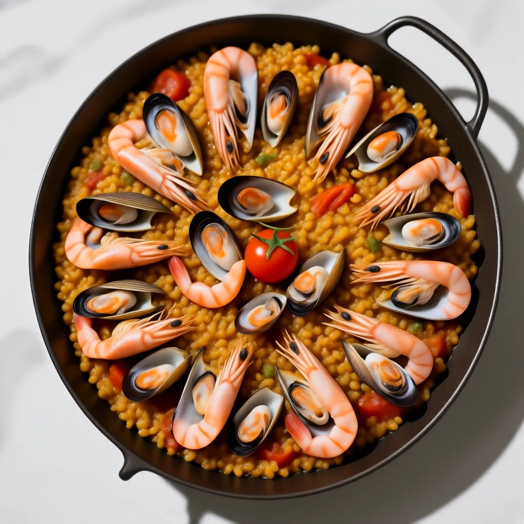 Paella de Mariscos - Receta Mediterránea
