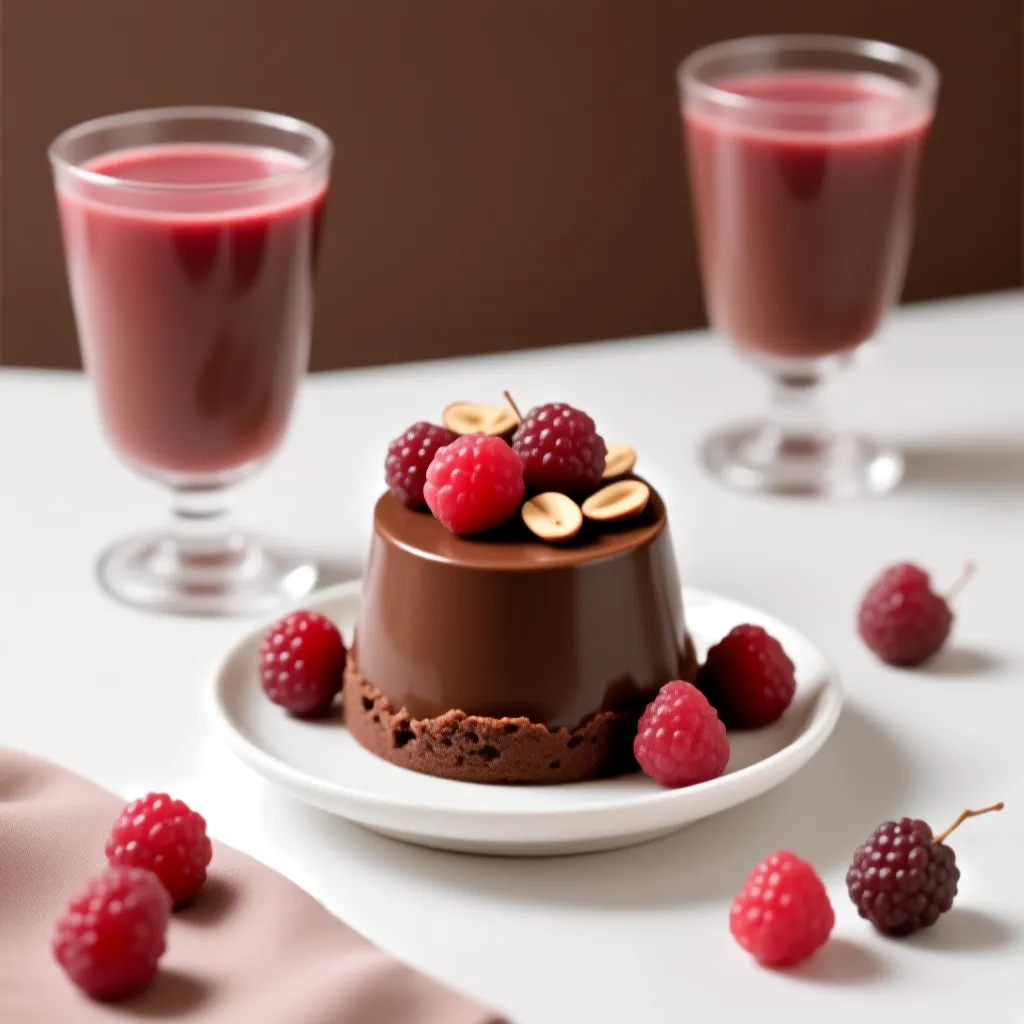Pastel de Chocolate Intenso con Frambuesas y Almendras