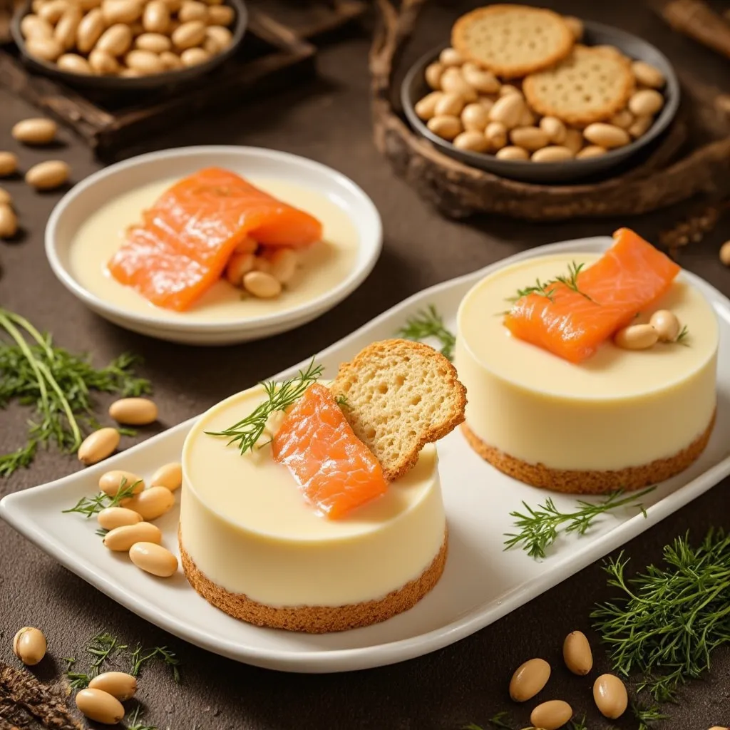 Ostekake med laks og dill