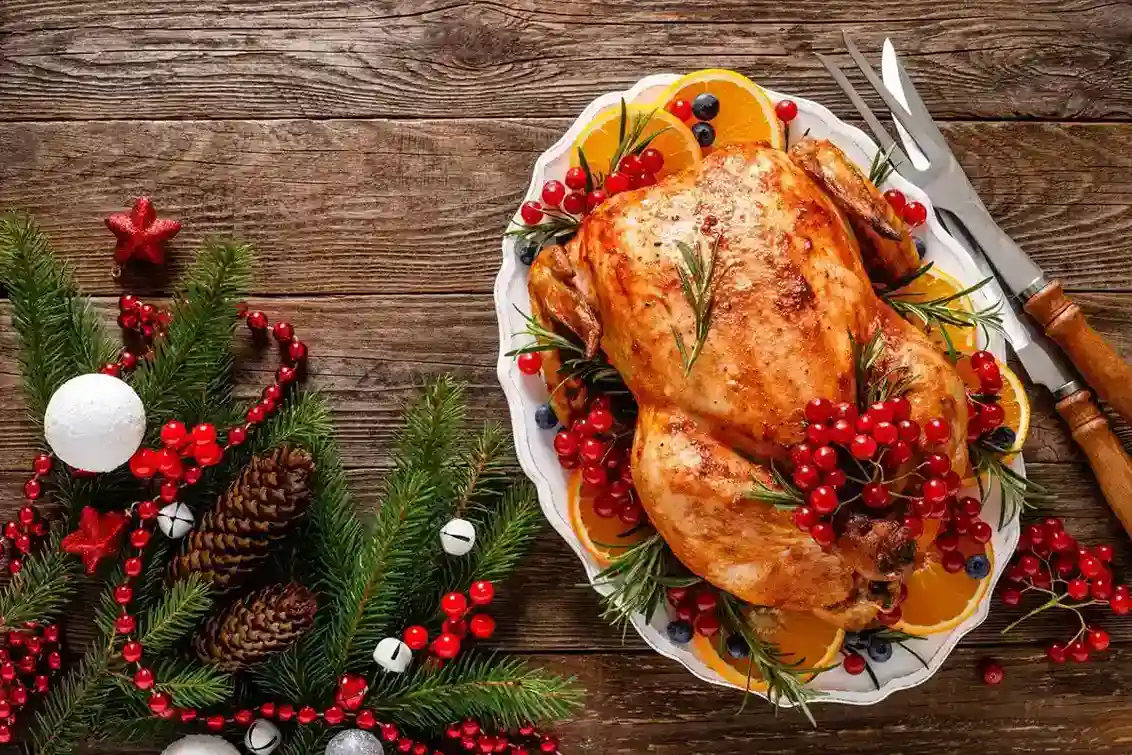 Pavo relleno al horno