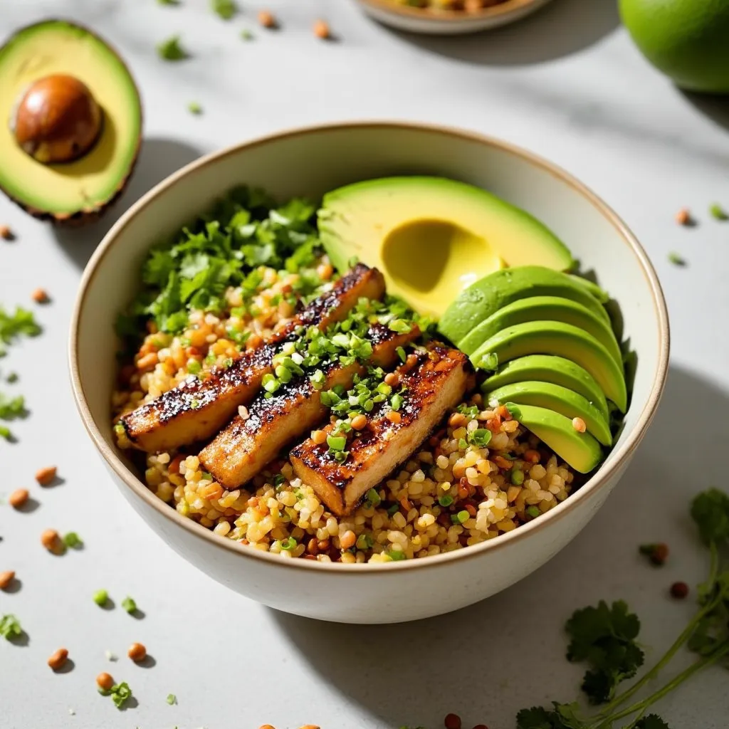 Poke Bowl de Atún Asado con Aguacate