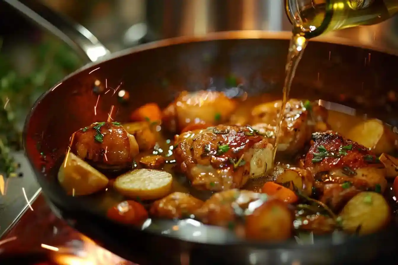 Poulet au vin d'orange et thym frais