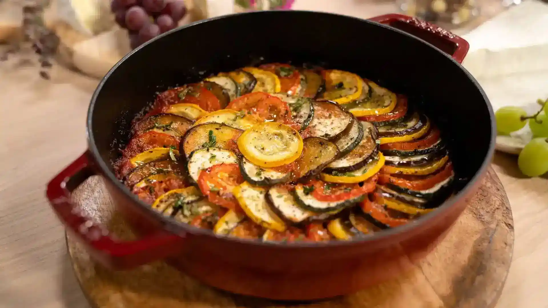 Ratatouille con champiñones y berenjena