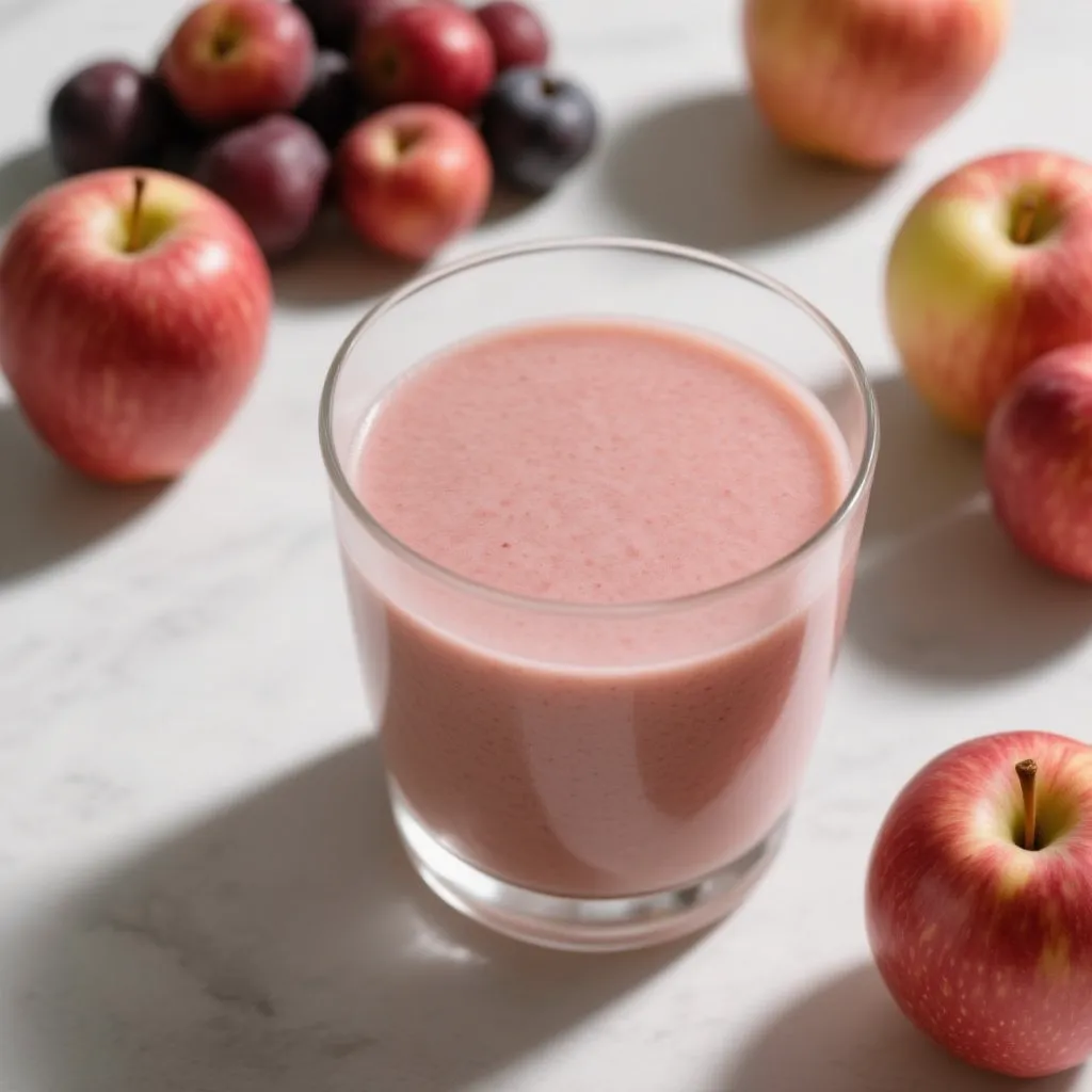 Refrescante Batido de Manzana y Bayas