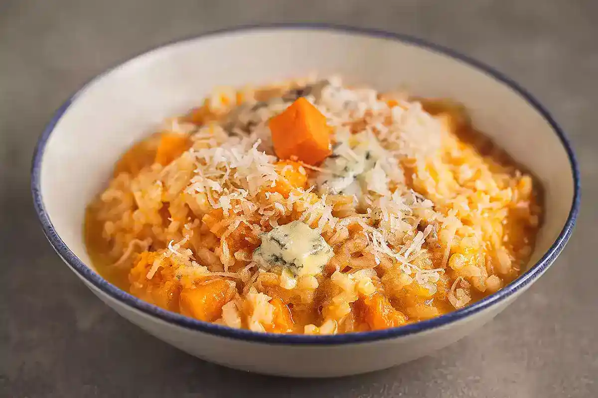 Risotto de calabaza con queso gorgonzola