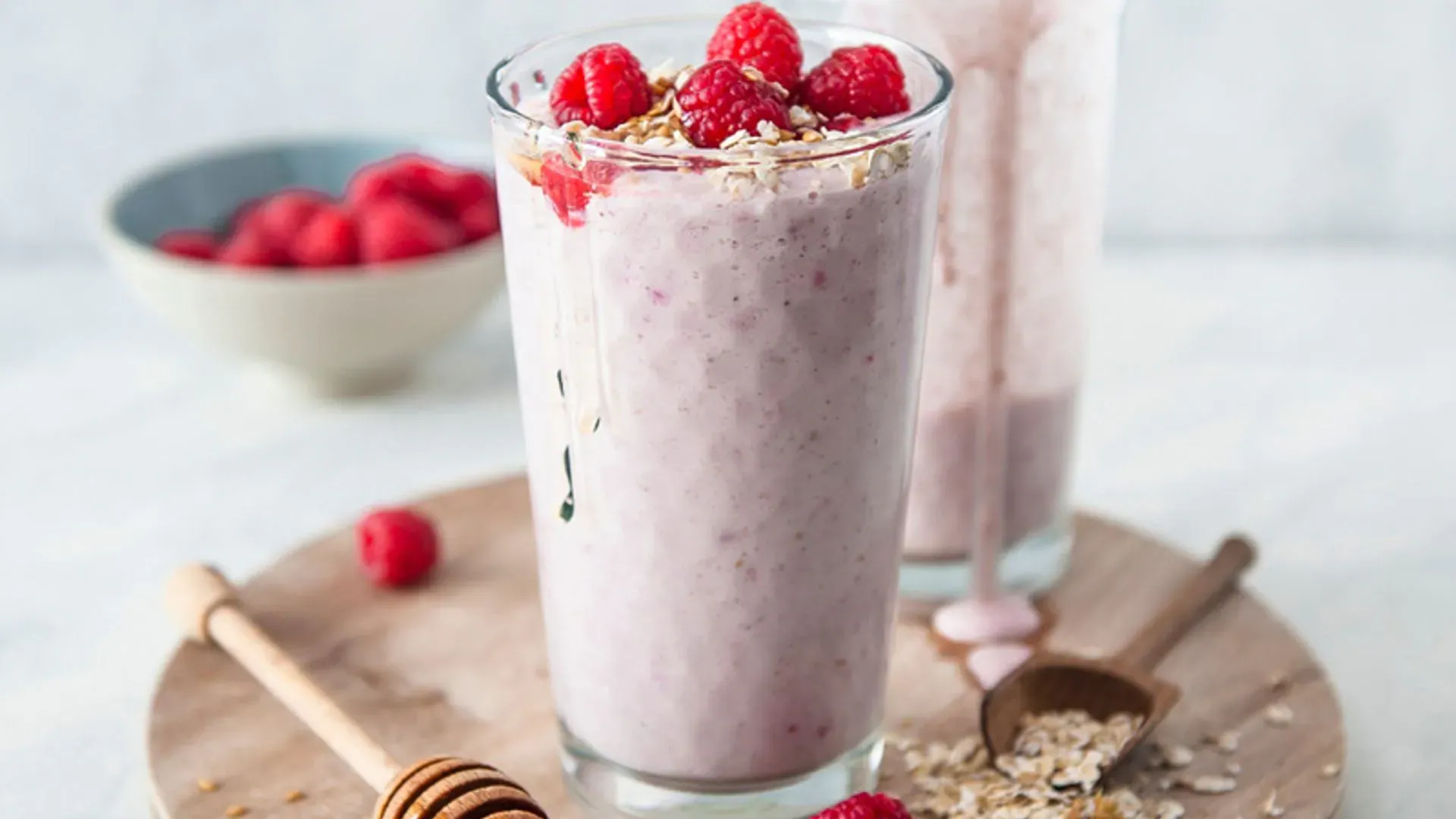Smoothie de frambuesa y yogur suave