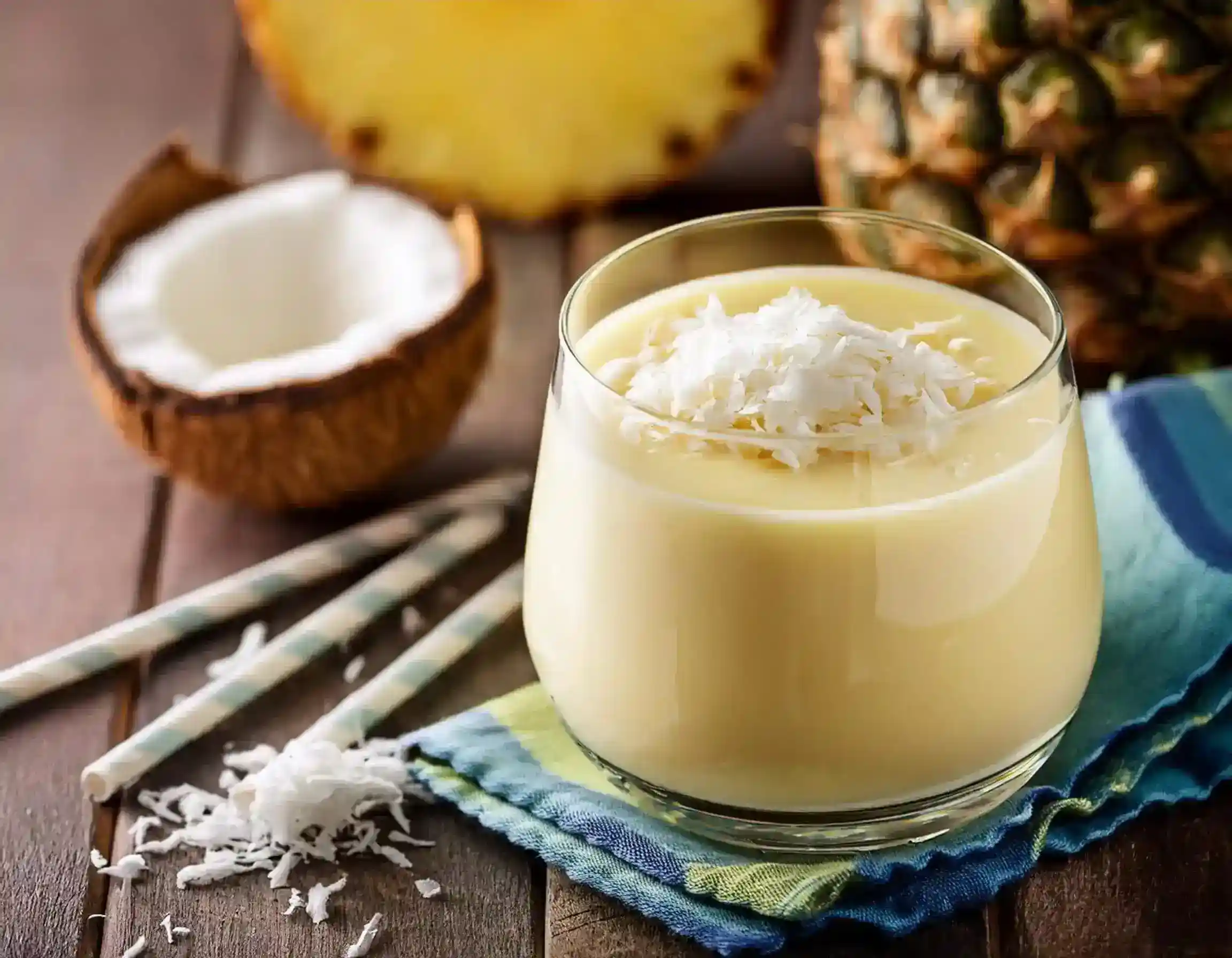 Smoothie de piña y coco cremoso