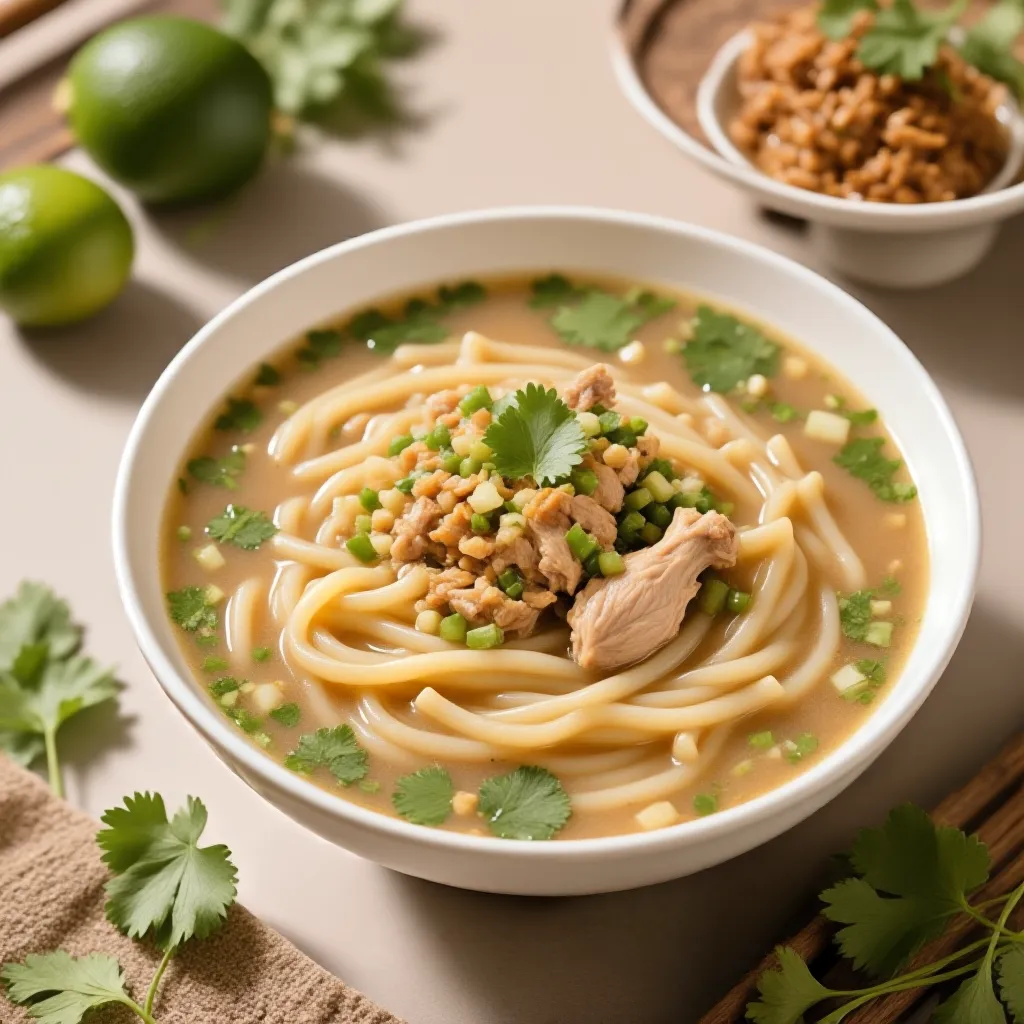 Sopa de fideos de caldo de pollo vietnamita (Pho Ga)