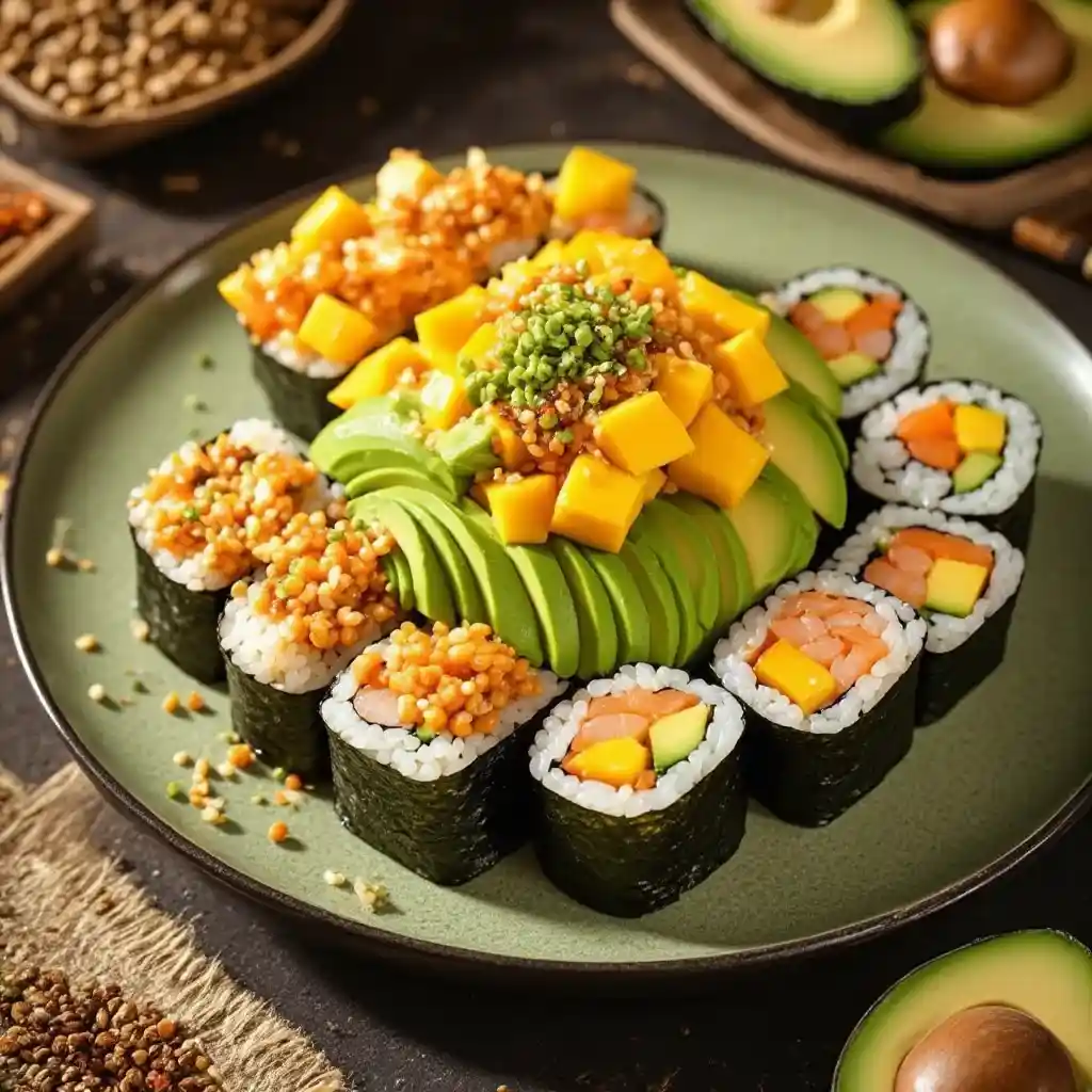 Sushi de Cajún con Mango y Aguacate