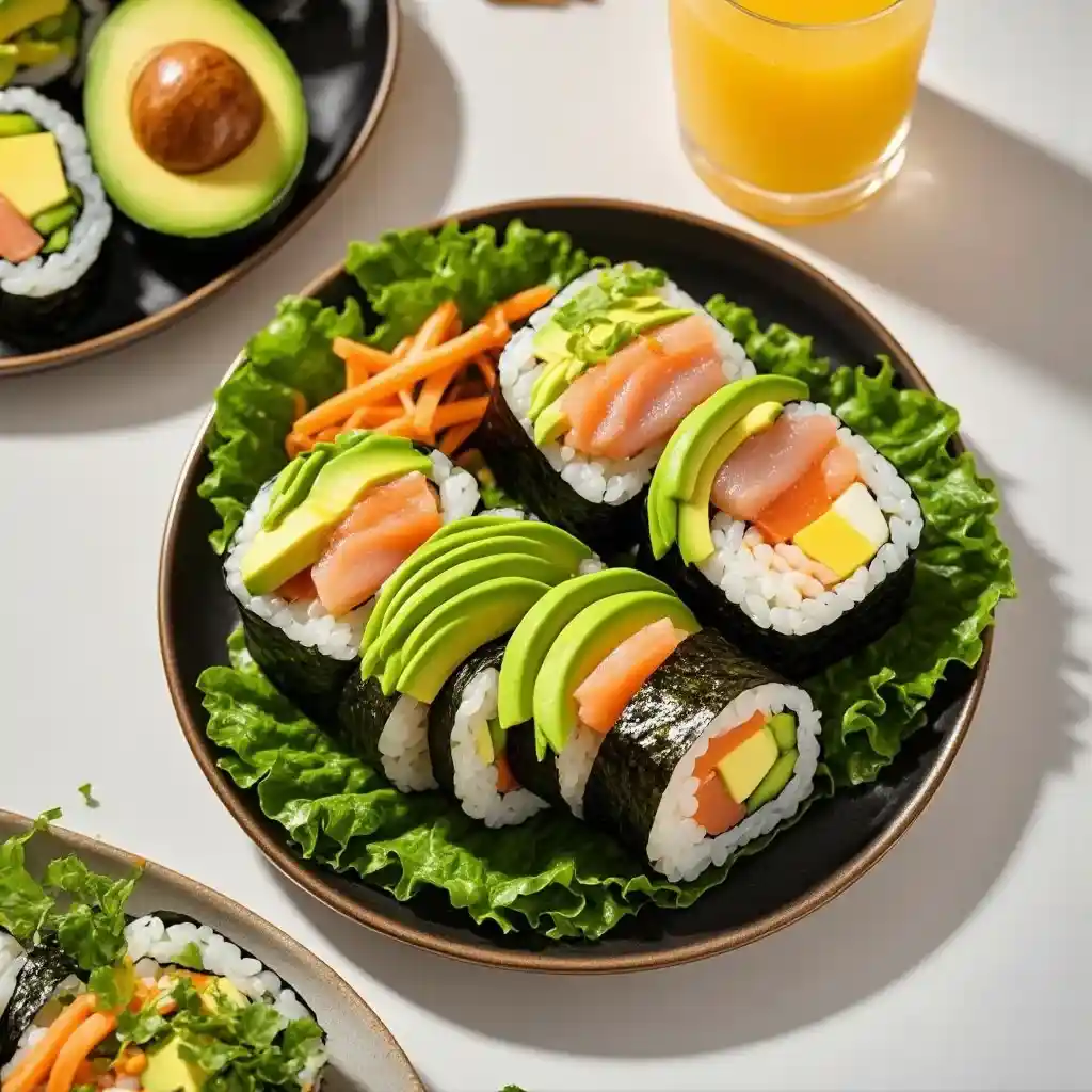 Avokado og tunfisk Maki Sushi - tradisjonell oppskrift