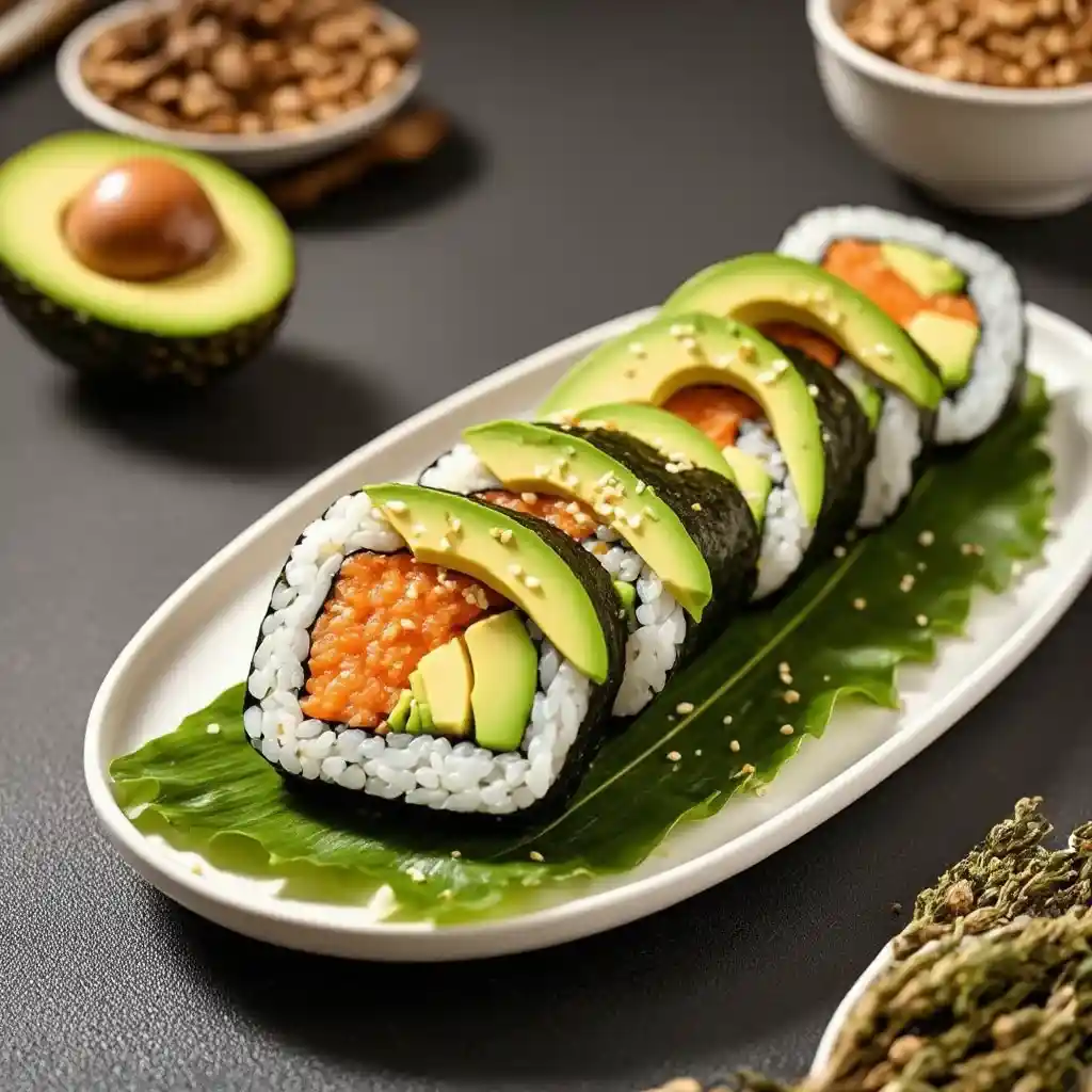 Sushirull med avokado og fetaost