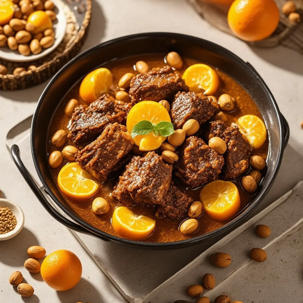 Tajine de Cordero con Almendras y Cítricos