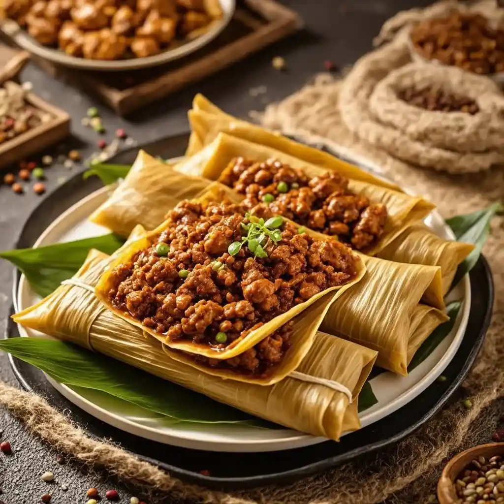 Tamale de Pollo con Mole Poblano