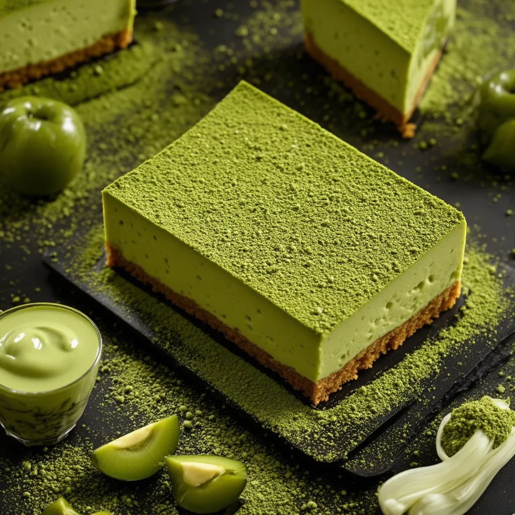 Tarta de Queso Matcha y Frambantes