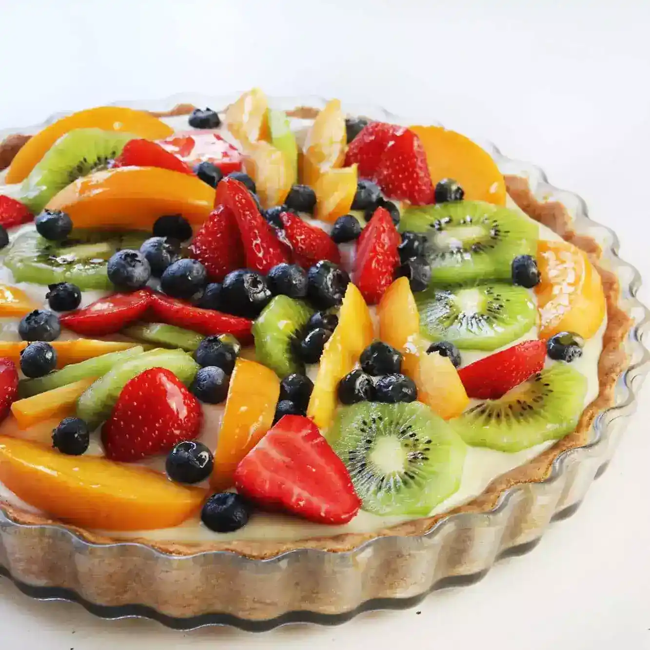 Tarta de frutas frescas y crema pastelera