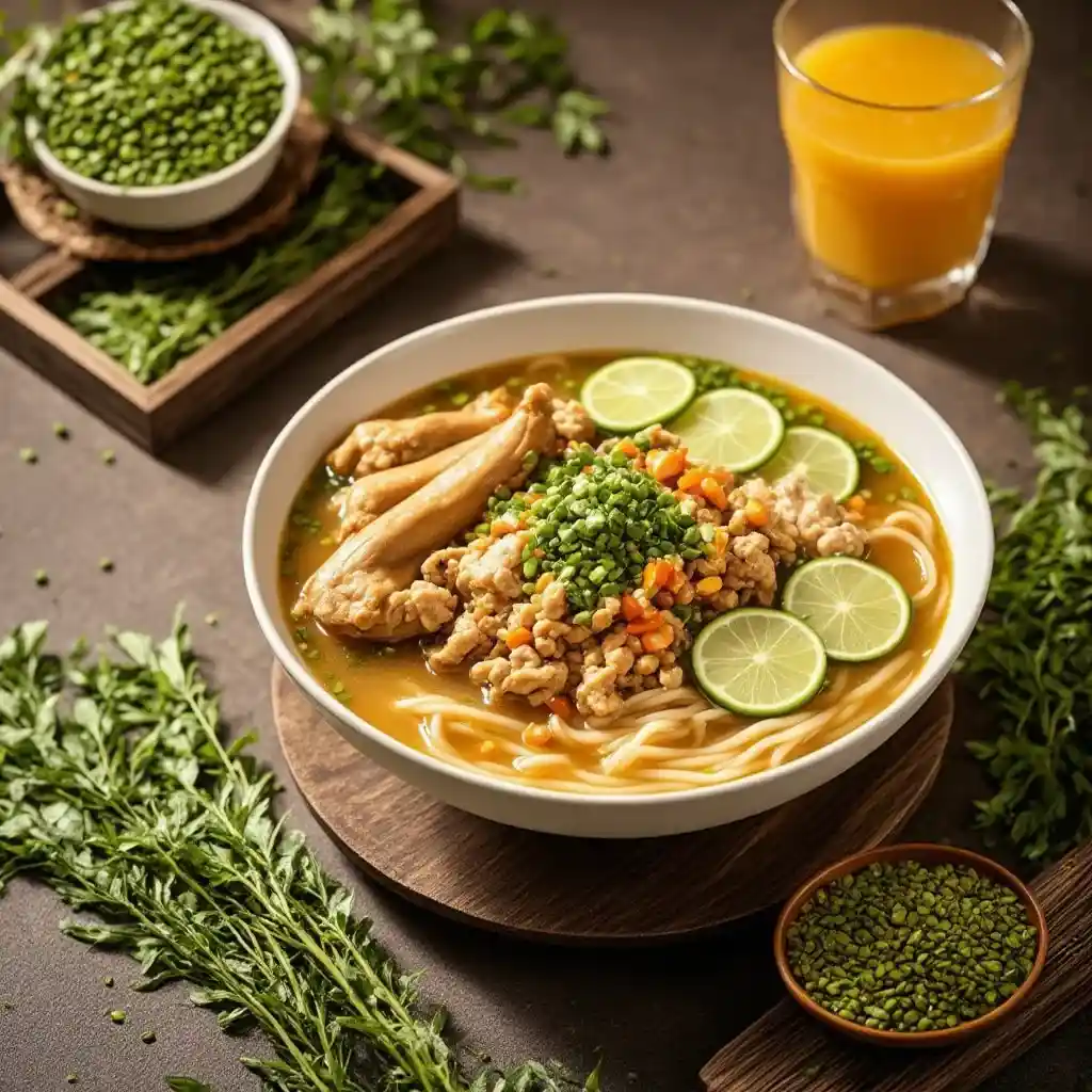 Pho Ga vietnamita (pollo con fumetto d'orzo)